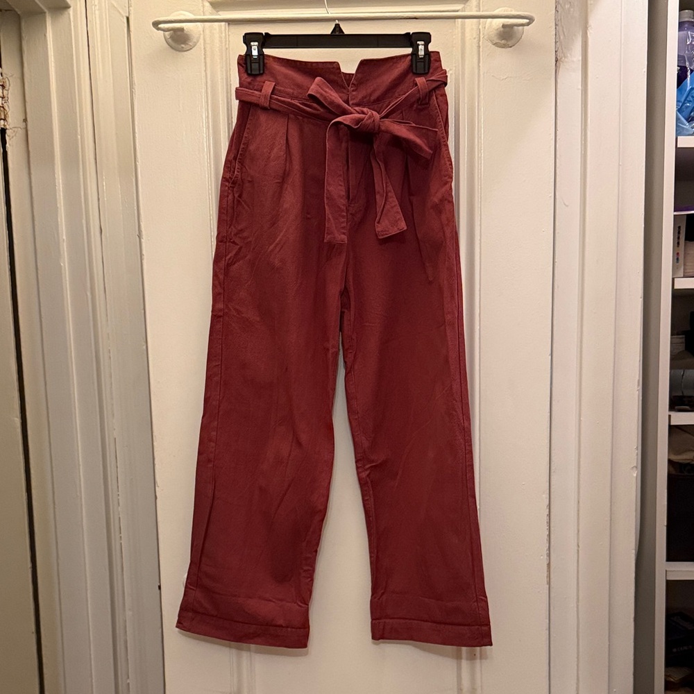 Free People Red Wide Leg Pants